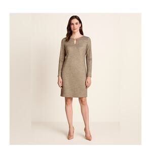 Calvin Klein Gold Long Sleeve Sweater Dress Sz Small